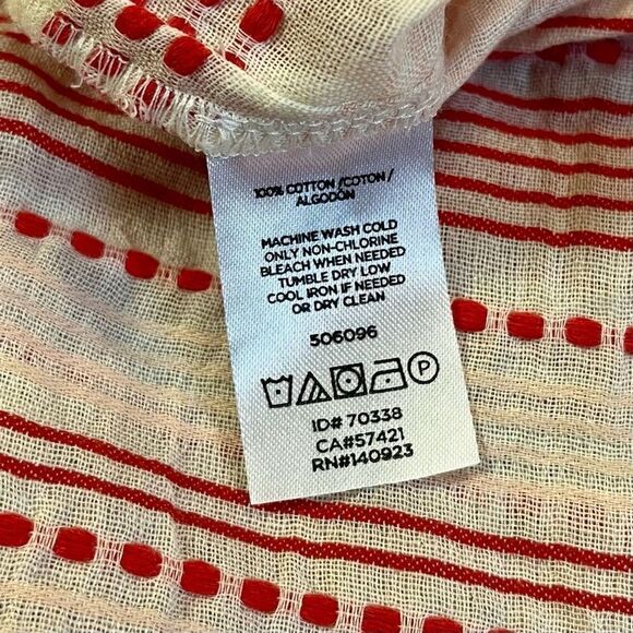 NWT Lou & Grey Red Vastra Dobby Stripe Pullover V-neck Tunic Small - Picture 10 of 10